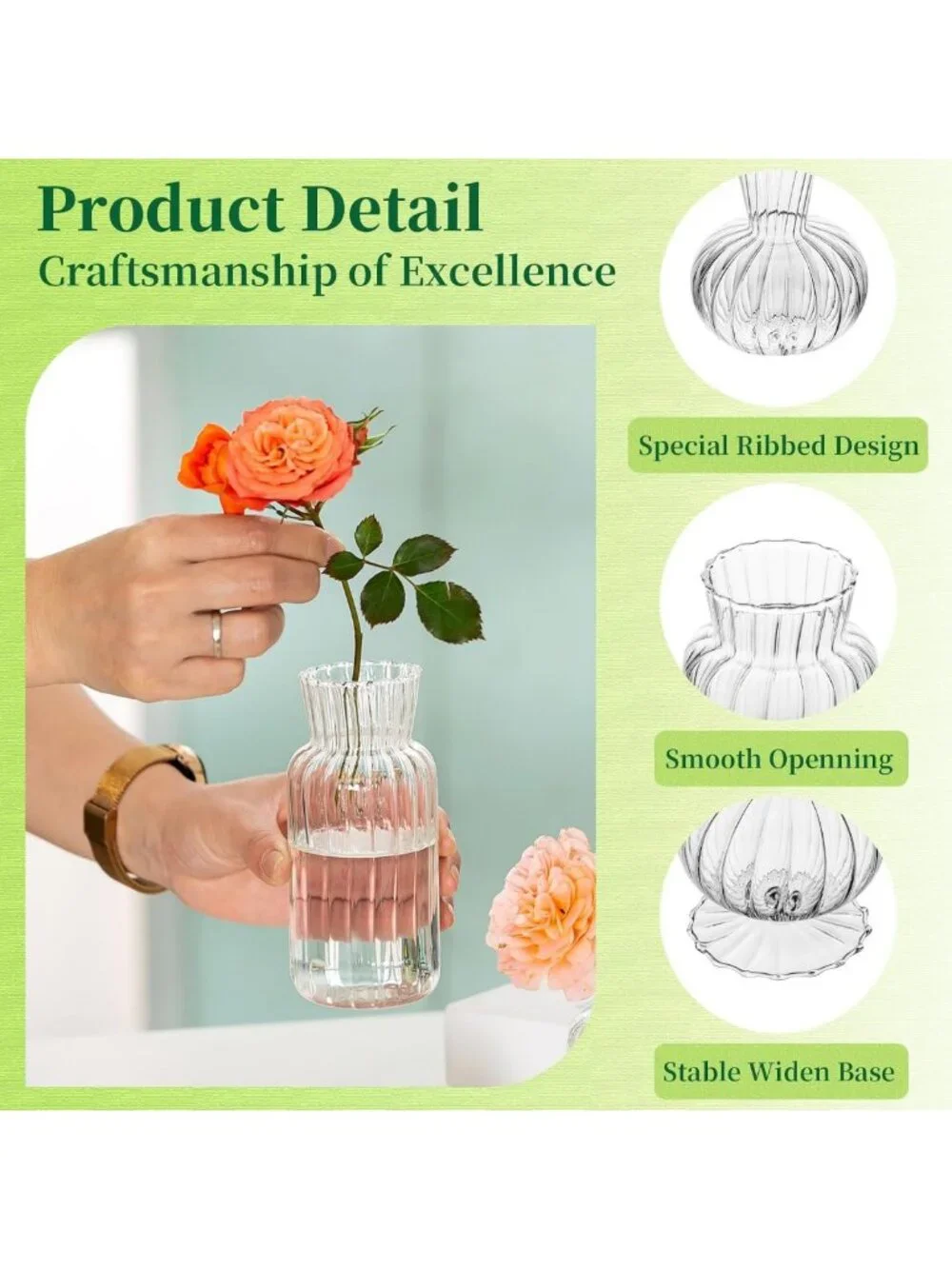 Set of 16 Mini Clear Glass Bud Vases for Wedding & Home Decor, Cute Centerpieces